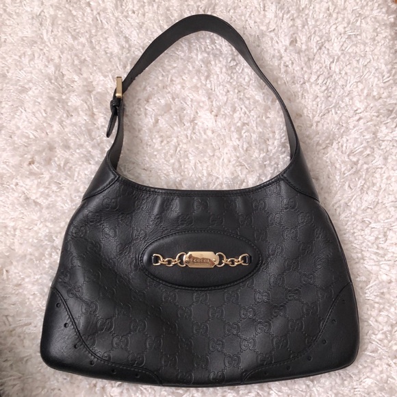 Gucci Handbags - Authentic Gucci Black Leather Hobo Bag